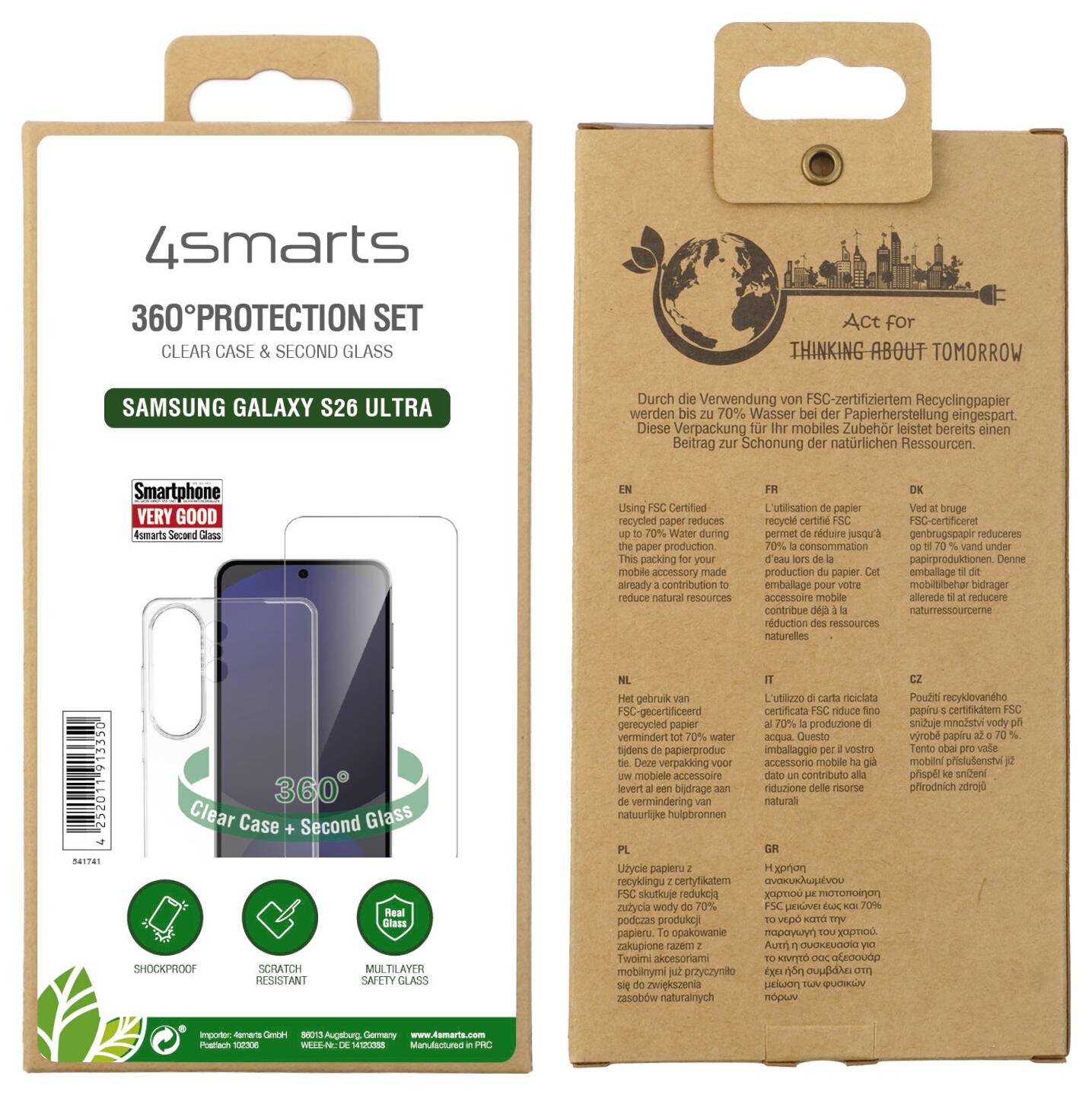 Vorderseite der Verpackung eines „4smarts 360° Protection Set