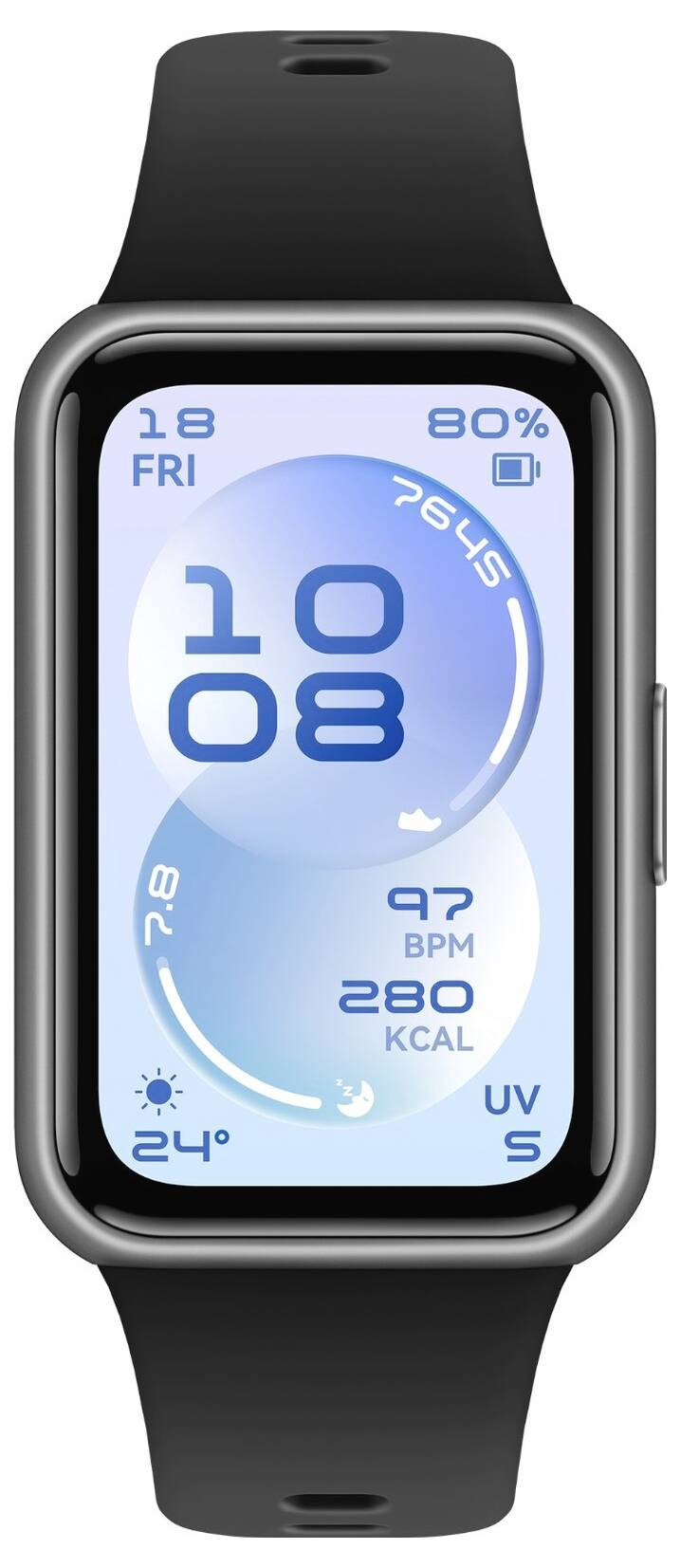 Smartwatch zeigt die Uhrzeit „10:08