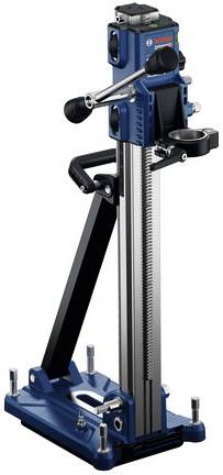 Bosch Bohrständer mit verstellbarem Metallrahmen, Griffen und stabilisierender Basis für präzises Bohren.