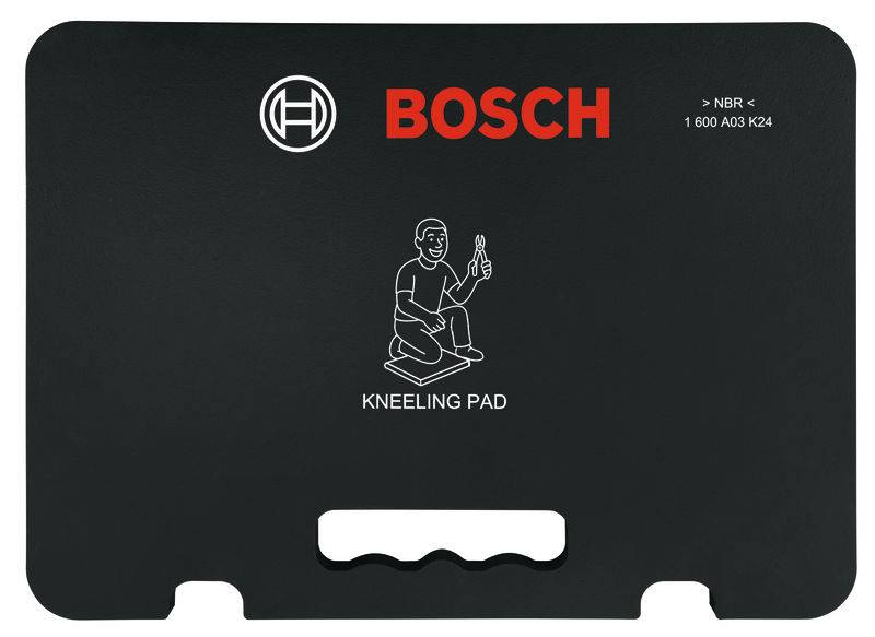 'Bosch Kniematte' mit einer Illustration einer Person, die kniet und ein Werkzeug hält.