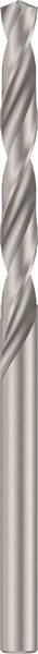 Ein Nahaufnahmebild eines Metallbohrers mit spiralförmigen Nuten, das zum Bohren in harte Materialien verwendet wird.