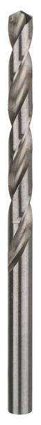 Eine Nahaufnahme eines metallischen Bohrers mit einem spiralförmigen Nutenmuster.