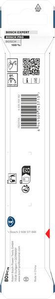 Bosch Expert SDS max-7 Bohrmeißel, Modellnummer 1618601017' Verpackung. Sie enthält verschiedene Symbole und Sicherheitsanweisungen für die Verwendung.