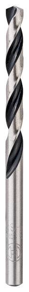 Eine Nahaufnahme eines Metallbohrers mit Spiralnutendesign, das seine Schneidkanten und zylindrischen Schaft zeigt.