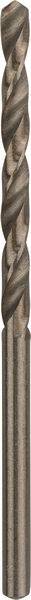 Eine Nahaufnahme eines metallischen Bohrers mit spiralförmigem Nutdesign.