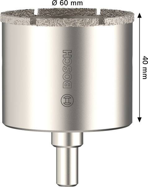 Diamantlochsäge-Bohrer, 60 mm Durchmesser und 40 mm Tiefe, mit der Bezeichnung „Bosch