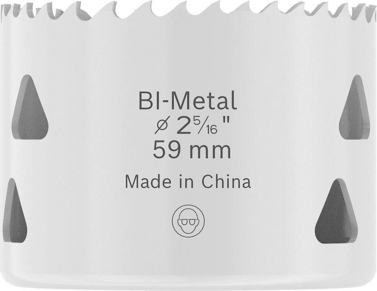 Lochsäge, Bimetall, Durchmesser 2 5/16 Zoll (59 mm), hergestellt in China.
