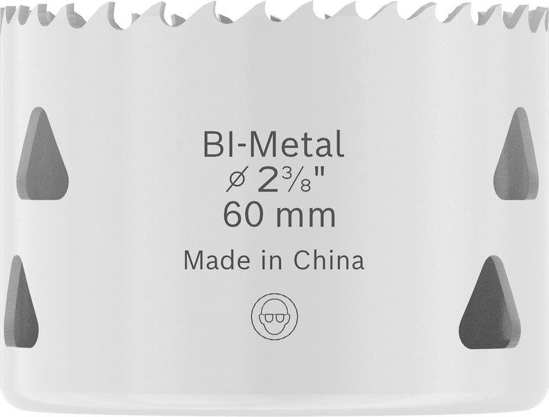 Eine Bi-Metall-Lochsäge mit der aufgedruckten Aufschrift „Bi-Metal Ø 2⅜