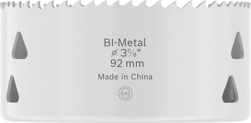 Eine Bi-Metall-Lochsäge mit der Gravur „Ø 3 5/8