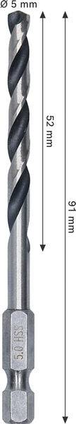 9 mm Durchmesser Bohrer, 91 mm Gesamtlänge, mit 52 mm Schaft.