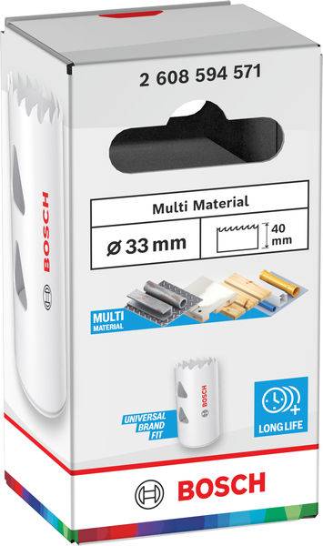 Bosch-Lochsägen-Verpackung, mit dem Label 