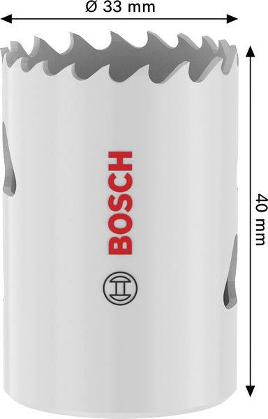 Ein weißes zylindrisches Sägeblatt mit der Bezeichnung 