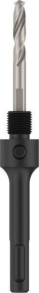 Ein Metallbohrer mit schwarzem Kunststoffgriff, entwickelt für einfache Handhabung und Verwendung bei Bohrarbeiten.