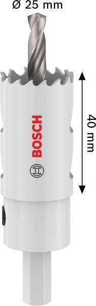 Bosch-Lochsäge mit einem Durchmesser von 25 mm und einer Länge von 40 mm, entwickelt zum Bohren.