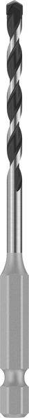 Ein Nahaufnahmebild eines Metallbohrers mit spiralförmigem Design, das zum Bohren von Löchern in verschiedene Materialien verwendet wird.