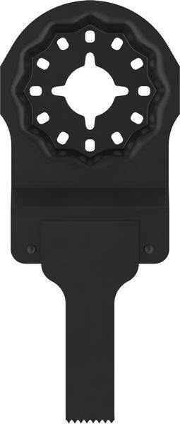 Sägeblatt mit universeller Befestigungsmöglichkeit zum Schneiden, mit gezahnter Kante. Geeignet für verschiedene Elektrowerkzeuge.