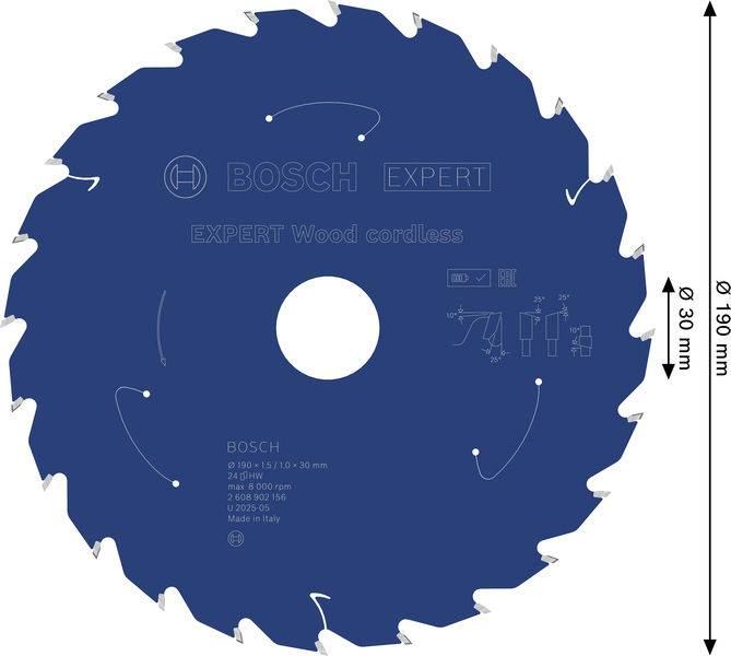 Bosch Accessories 2608902156 2608902156 Kreissägeblatt Zähneanzahl: 24 1St.