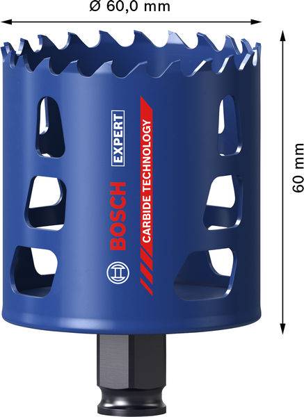 Eine Nahaufnahme einer blauen Bohrerspitze, die anfängt, in eine Holzoberfläche einzudringen, zeigt das schraubenähnliche Design und strukturierte Hintergrund.