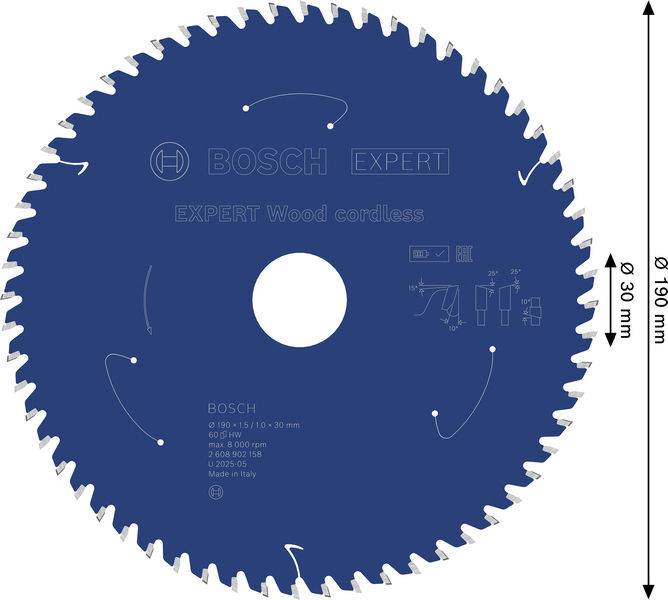 Bosch Accessories 2608902158 2608902158 Kreissägeblatt Zähneanzahl: 60 1St.