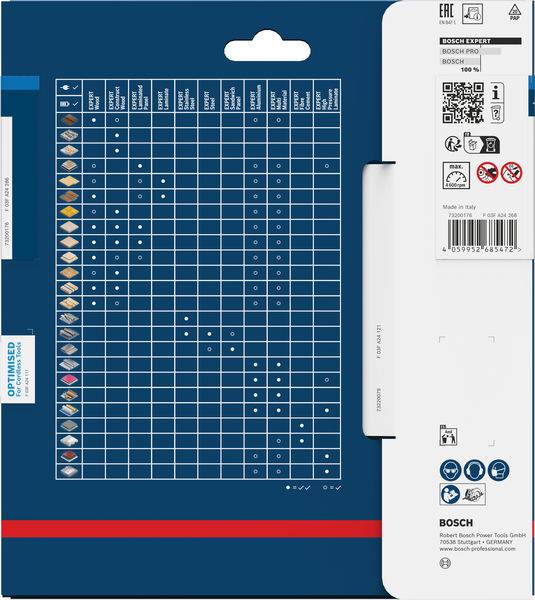 „Bosch Expert 10-teiliges Bohrersatz für Metall, Holz, Mauerwerk: kompakte Verpackung, Kompatibilitätstabelle und Modellinformationen, Produktcode 2608578762.