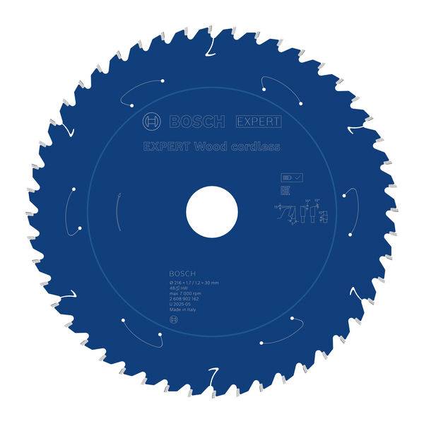 Ein Kreissägeblatt mit der Bezeichnung „Bosch Expert Wood cordless