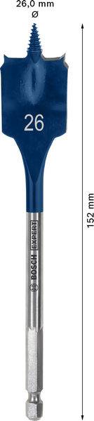 Ein blauer Bosch-Holzbohrer mit der Bezeichnung „26