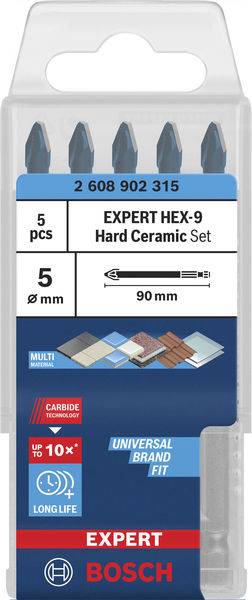 „Bosch Expert HEX-9 Hartkeramik-Set, 5-teilig, 5 mm, 90 mm.
