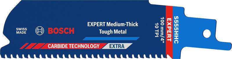 Ein Bosch-Sägeblatt mit der Bezeichnung „EXPERT Mitteldick Zähes Metall