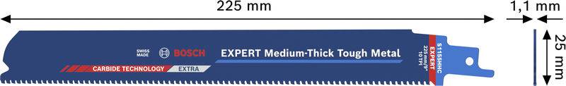 Bosch Accessories 2608902323 EXPERT Medium-Thick Tough Metal S1155HHC Säbelsägeblatt 1St.