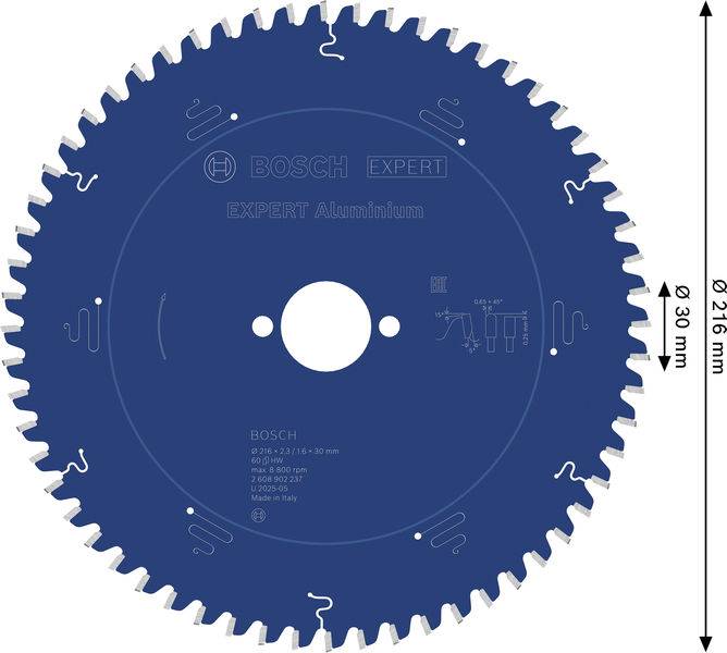 Bosch Accessories 2608902237 2608902237 Kreissägeblatt Zähneanzahl: 60 1St.