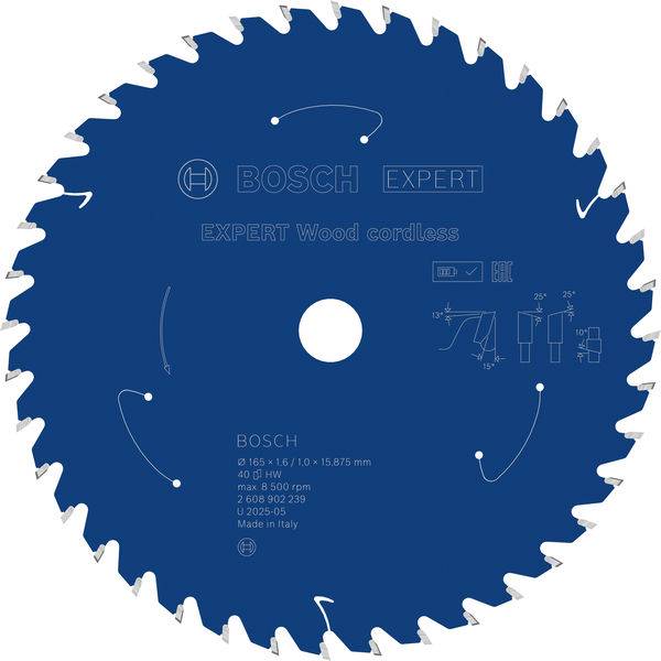 Ein blaues Sägeblatt mit der Marke 