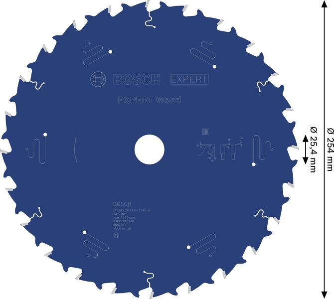 Bosch Accessories 2608902240 2608902240 Kreissägeblatt Zähneanzahl: 24 1St.
