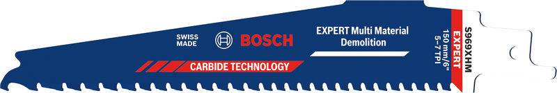 Bosch-Hartmetall-Technologie-Sägeblatt, Schweizer Fertigung, entwickelt für den professionellen Mehrschicht-Abbruch.