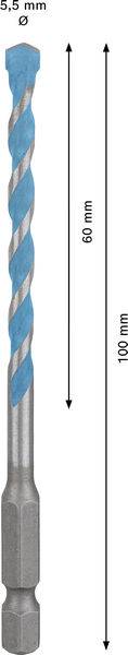 Bosch Accessories 2608902254 2608902254 Multibohrer 5.5mm Gesamtlänge 100mm