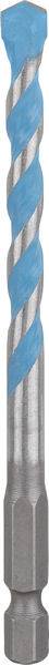 Ein blauer und silberner Bohrer mit spiralförmigem Design, wird zum Bohren von Löchern verwendet.