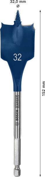 Ein flacher Holzbohrer mit der Bezeichnung „32