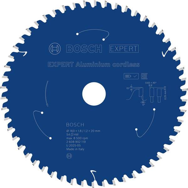 Kreissägeblatt mit der Bezeichnung „Bosch Expert Aluminium cordless
