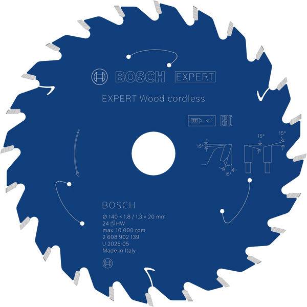 Bosch Accessories 2608902139 2608902139 Kreissägeblatt Zähneanzahl: 24 1St.