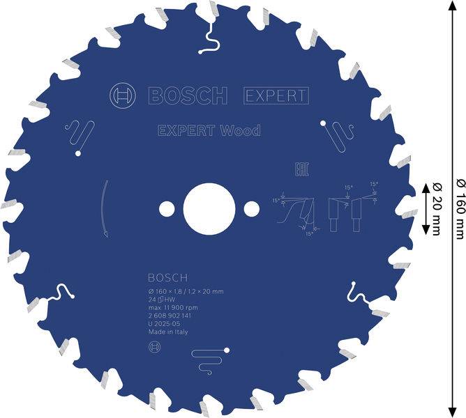 Bosch Accessories 2608902141 2608902141 Kreissägeblatt Zähneanzahl: 24 1St.