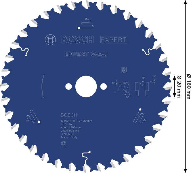 Ein Kreissägeblatt mit der Bezeichnung „BOSCH EXPERT Wood