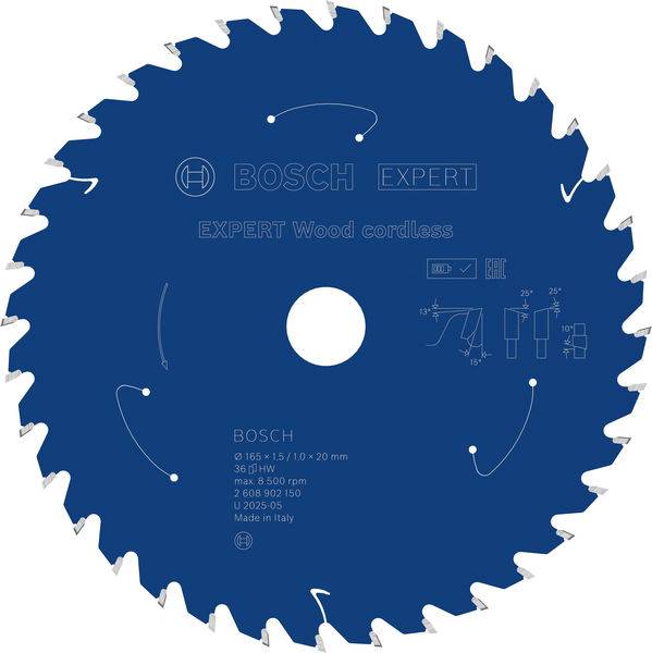 Ein Kreissägeblatt mit der Bezeichnung „BOSCH EXPERT Holz Akku