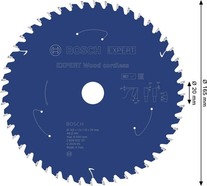 Kreissägeblatt mit der Bezeichnung „EXPERT Wood cordless