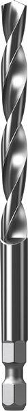 Ein Metallbohrer mit Spiralnutendesign, das eine glänzende, metallische Oberfläche zur Schau stellt.