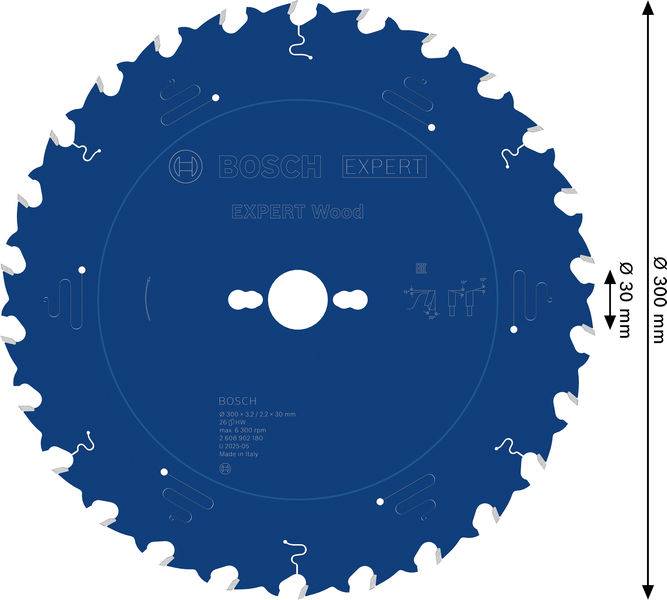 Kreissägeblatt mit scharfen Zähnen, mit der Bezeichnung „BOSCH EXPERT Wood