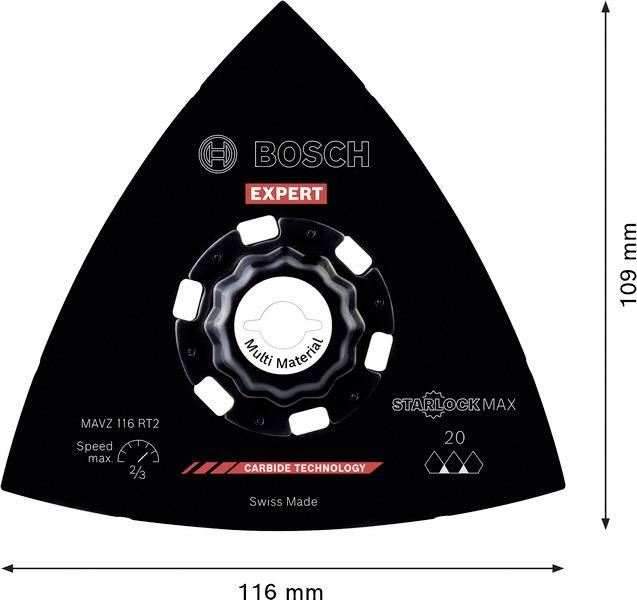 Ein Bosch Starlock Max Multifunktionswerkzeug-Blatt, gekennzeichnet mit „Expert