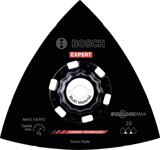 Bosch Starlock Max Mehrstoff-Sägeblatt mit Hartmetalltechnologie und einer Maximalgeschwindigkeit von 2/3, Schweizer Herstellung.