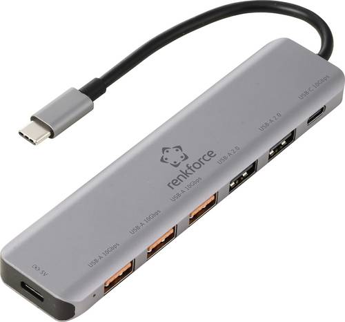 Renkforce RF-7465828 USB-Hub 6+1 Port USB-C® (USB 3.2 Gen 2) USB 3.0 10 GBit/s zur internen Verwend