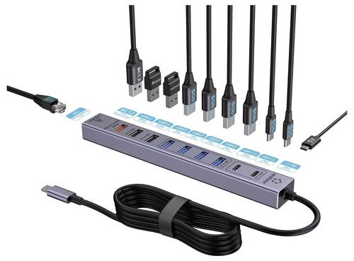 Renkforce RF-7465830 USB-Hub 10 + 1 Port USB-C USB 3.0 5 GBit/s to