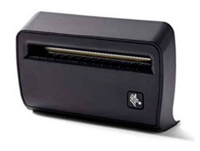 Ein schwarzes Kartenlesegerät mit einem Schlitz oben zum Einschieben von Karten und einem kontaktlosen Zahlungssymbol auf der Vorderseite.