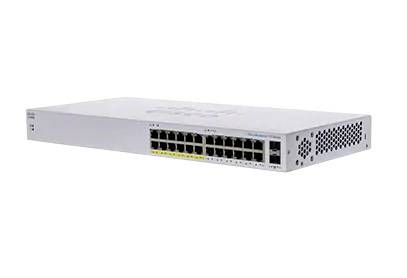Cisco-Netzwerk-Switch mit 24 Ethernet-Anschlüssen, verwendet zum Verbinden mehrerer Geräte innerhalb eines Netzwerks und bietet Datentransfer und Kommunikation.